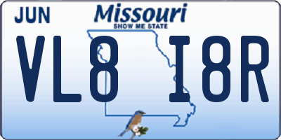 MO license plate VL8I8R