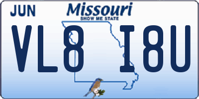 MO license plate VL8I8U