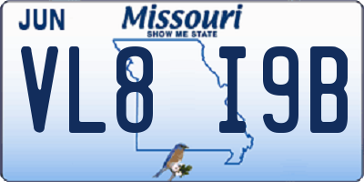 MO license plate VL8I9B
