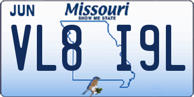 MO license plate VL8I9L