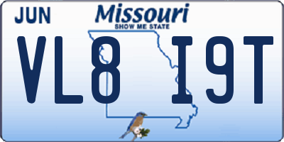 MO license plate VL8I9T
