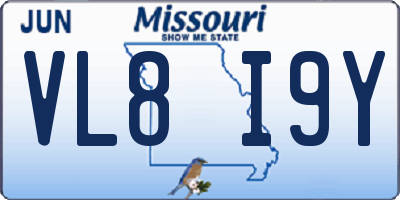 MO license plate VL8I9Y