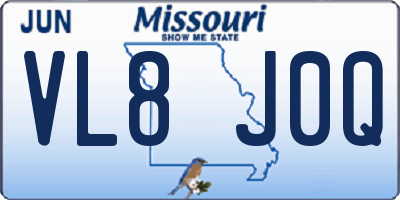 MO license plate VL8J0Q