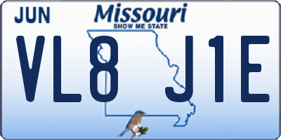 MO license plate VL8J1E