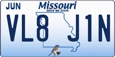 MO license plate VL8J1N
