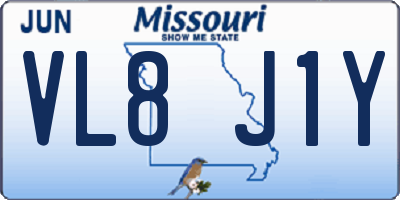 MO license plate VL8J1Y