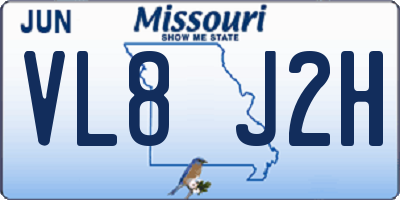 MO license plate VL8J2H