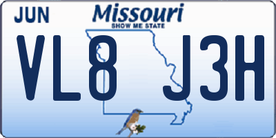 MO license plate VL8J3H