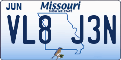 MO license plate VL8J3N