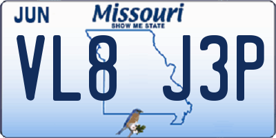 MO license plate VL8J3P