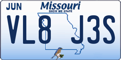 MO license plate VL8J3S