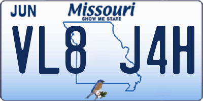 MO license plate VL8J4H