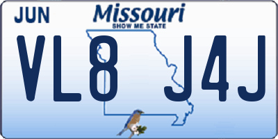 MO license plate VL8J4J