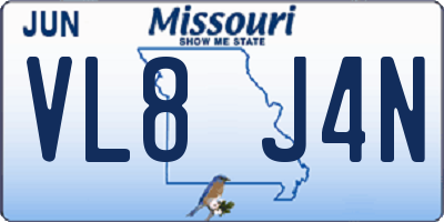 MO license plate VL8J4N