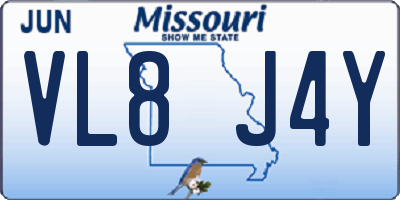 MO license plate VL8J4Y