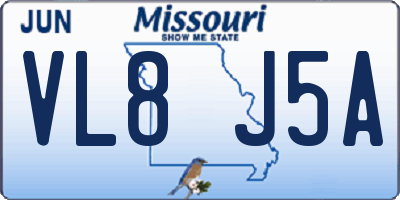 MO license plate VL8J5A