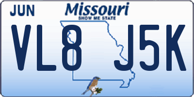 MO license plate VL8J5K