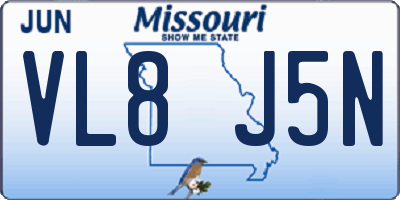 MO license plate VL8J5N
