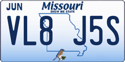 MO license plate VL8J5S