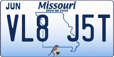 MO license plate VL8J5T