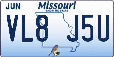 MO license plate VL8J5U