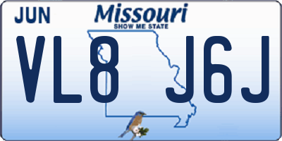 MO license plate VL8J6J