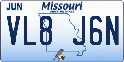 MO license plate VL8J6N