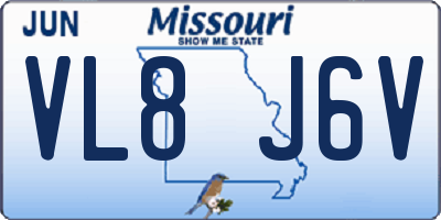 MO license plate VL8J6V