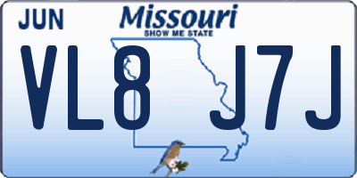 MO license plate VL8J7J