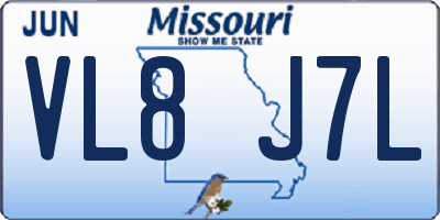 MO license plate VL8J7L