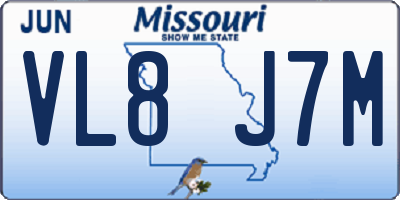 MO license plate VL8J7M