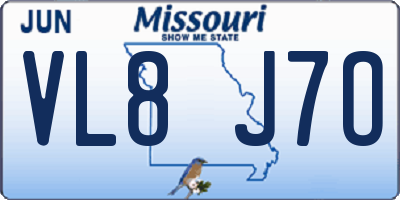 MO license plate VL8J7O