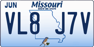 MO license plate VL8J7V