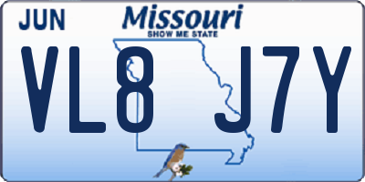 MO license plate VL8J7Y