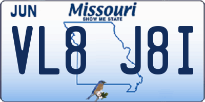 MO license plate VL8J8I
