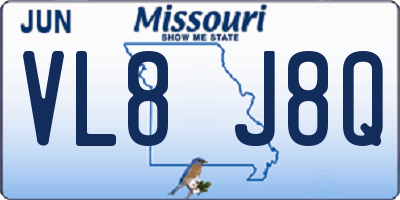 MO license plate VL8J8Q