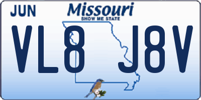 MO license plate VL8J8V