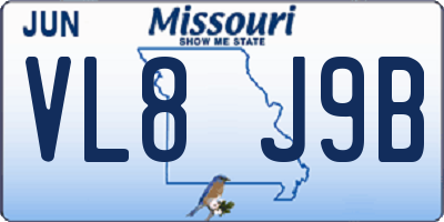 MO license plate VL8J9B
