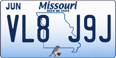 MO license plate VL8J9J