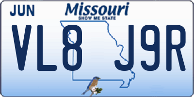MO license plate VL8J9R