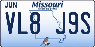 MO license plate VL8J9S
