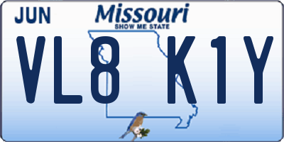 MO license plate VL8K1Y