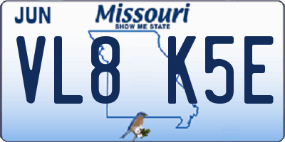 MO license plate VL8K5E