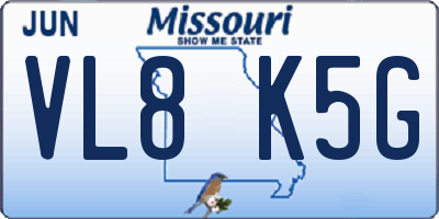 MO license plate VL8K5G