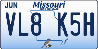 MO license plate VL8K5H