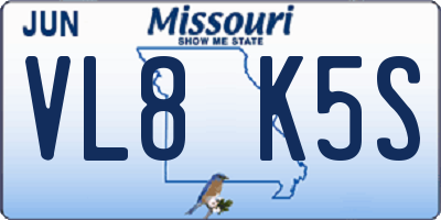 MO license plate VL8K5S