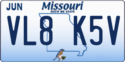 MO license plate VL8K5V