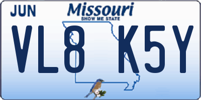 MO license plate VL8K5Y