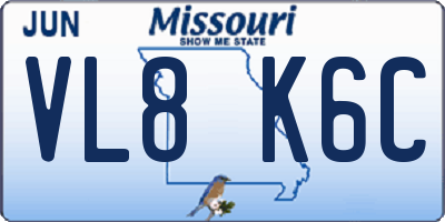 MO license plate VL8K6C