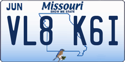 MO license plate VL8K6I